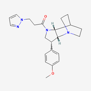 molecular formula C22H28N4O2 B5329378 (3R*,3aR*,7aR*)-3-(4-methoxyphenyl)-1-[3-(1H-pyrazol-1-yl)propanoyl]octahydro-4,7-ethanopyrrolo[3,2-b]pyridine 