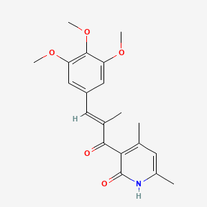 molecular formula C20H23NO5 B5329417 4,6-dimethyl-3-[2-methyl-3-(3,4,5-trimethoxyphenyl)acryloyl]-2(1H)-pyridinone 