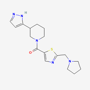 3-(1H-pyrazol-5-yl)-1-{[2-(pyrrolidin-1-ylmethyl)-1,3-thiazol-5-yl]carbonyl}piperidine