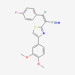 molecular formula C20H15FN2O2S B5329490 2-[4-(3,4-dimethoxyphenyl)-1,3-thiazol-2-yl]-3-(4-fluorophenyl)acrylonitrile 