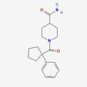 molecular formula C18H24N2O2 B5329530 1-[(1-phenylcyclopentyl)carbonyl]-4-piperidinecarboxamide 