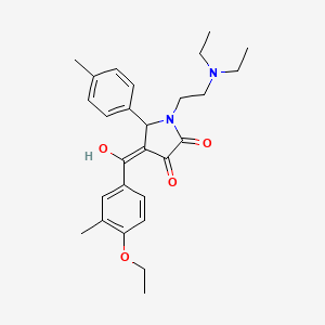 molecular formula C27H34N2O4 B5329532 1-[2-(diethylamino)ethyl]-4-(4-ethoxy-3-methylbenzoyl)-3-hydroxy-5-(4-methylphenyl)-1,5-dihydro-2H-pyrrol-2-one 