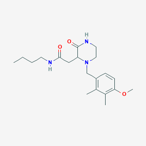 molecular formula C20H31N3O3 B5329535 N-butyl-2-[1-(4-methoxy-2,3-dimethylbenzyl)-3-oxo-2-piperazinyl]acetamide 