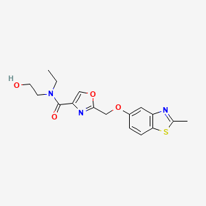 molecular formula C17H19N3O4S B5329555 N-ethyl-N-(2-hydroxyethyl)-2-{[(2-methyl-1,3-benzothiazol-5-yl)oxy]methyl}-1,3-oxazole-4-carboxamide 