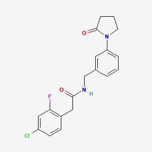 molecular formula C19H18ClFN2O2 B5329562 2-(4-chloro-2-fluorophenyl)-N-[3-(2-oxo-1-pyrrolidinyl)benzyl]acetamide 