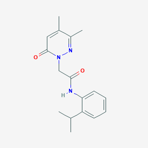 molecular formula C17H21N3O2 B5329566 2-(3,4-dimethyl-6-oxo-1(6H)-pyridazinyl)-N-(2-isopropylphenyl)acetamide 