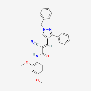 3-(1-benzyl-3-phenyl-1H-pyrazol-4-yl)-2-cyano-N-(2,4-dimethoxyphenyl)acrylamide