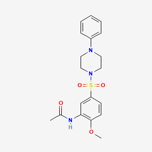 N-{2-methoxy-5-[(4-phenyl-1-piperazinyl)sulfonyl]phenyl}acetamide