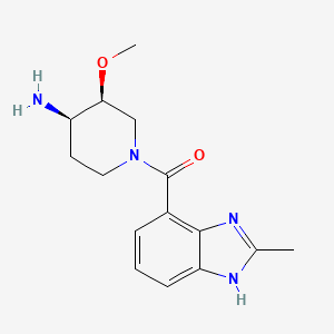 (3S*,4R*)-3-methoxy-1-[(2-methyl-1H-benzimidazol-4-yl)carbonyl]piperidin-4-amine