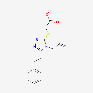 molecular formula C16H19N3O2S B5329640 methyl {[4-allyl-5-(2-phenylethyl)-4H-1,2,4-triazol-3-yl]thio}acetate 