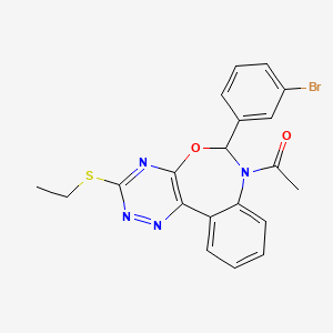 molecular formula C20H17BrN4O2S B5329690 7-acetyl-6-(3-bromophenyl)-3-(ethylthio)-6,7-dihydro[1,2,4]triazino[5,6-d][3,1]benzoxazepine 