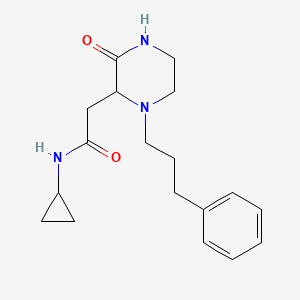 molecular formula C18H25N3O2 B5329712 N-cyclopropyl-2-[3-oxo-1-(3-phenylpropyl)-2-piperazinyl]acetamide 