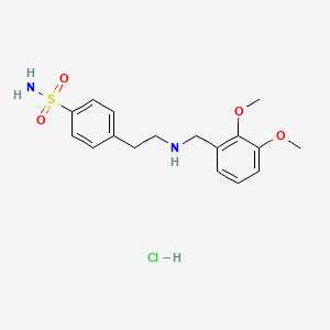 molecular formula C17H23ClN2O4S B5329741 4-{2-[(2,3-dimethoxybenzyl)amino]ethyl}benzenesulfonamide hydrochloride 