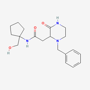 molecular formula C19H27N3O3 B5329762 2-(1-benzyl-3-oxo-2-piperazinyl)-N-[1-(hydroxymethyl)cyclopentyl]acetamide 