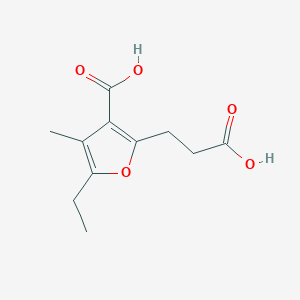molecular formula C11H14O5 B053298 3-Carboxy-4-methyl-5-ethyl-2-furanpropionic acid CAS No. 115084-30-5