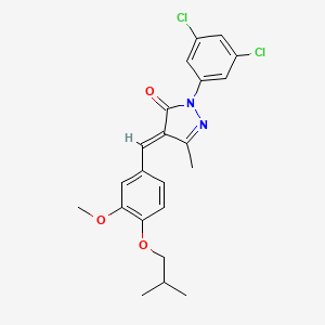 molecular formula C22H22Cl2N2O3 B5329830 2-(3,5-dichlorophenyl)-4-(4-isobutoxy-3-methoxybenzylidene)-5-methyl-2,4-dihydro-3H-pyrazol-3-one 
