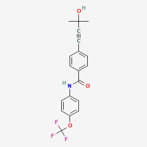 molecular formula C19H16F3NO3 B5329836 4-(3-hydroxy-3-methyl-1-butyn-1-yl)-N-[4-(trifluoromethoxy)phenyl]benzamide 