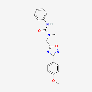 molecular formula C18H18N4O3 B5329843 N-{[3-(4-methoxyphenyl)-1,2,4-oxadiazol-5-yl]methyl}-N-methyl-N'-phenylurea 