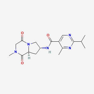 2-isopropyl-4-methyl-N-[(7R,8aS)-2-methyl-1,4-dioxooctahydropyrrolo[1,2-a]pyrazin-7-yl]pyrimidine-5-carboxamide