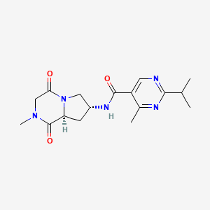 molecular formula C17H23N5O3 B5329851 2-isopropyl-4-methyl-N-[(7R,8aS)-2-methyl-1,4-dioxooctahydropyrrolo[1,2-a]pyrazin-7-yl]pyrimidine-5-carboxamide 