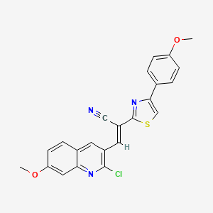 molecular formula C23H16ClN3O2S B5329856 3-(2-chloro-7-methoxy-3-quinolinyl)-2-[4-(4-methoxyphenyl)-1,3-thiazol-2-yl]acrylonitrile 