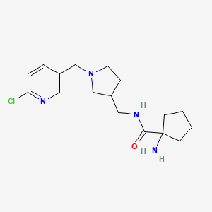 molecular formula C17H25ClN4O B5329867 1-amino-N-({1-[(6-chloro-3-pyridinyl)methyl]-3-pyrrolidinyl}methyl)cyclopentanecarboxamide dihydrochloride 