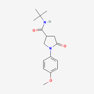 molecular formula C16H22N2O3 B5329872 N-(tert-butyl)-1-(4-methoxyphenyl)-5-oxo-3-pyrrolidinecarboxamide 