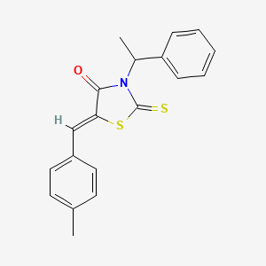 molecular formula C19H17NOS2 B5329918 5-(4-methylbenzylidene)-3-(1-phenylethyl)-2-thioxo-1,3-thiazolidin-4-one 