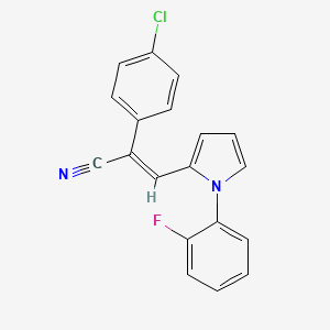 molecular formula C19H12ClFN2 B5329931 2-(4-chlorophenyl)-3-[1-(2-fluorophenyl)-1H-pyrrol-2-yl]acrylonitrile 