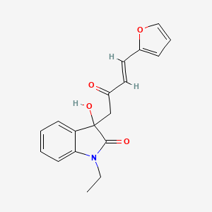 molecular formula C18H17NO4 B5329937 1-ethyl-3-[4-(2-furyl)-2-oxo-3-buten-1-yl]-3-hydroxy-1,3-dihydro-2H-indol-2-one 