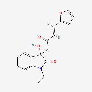 1-ethyl-3-[4-(2-furyl)-2-oxo-3-buten-1-yl]-3-hydroxy-1,3-dihydro-2H-indol-2-one