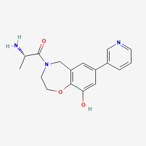 molecular formula C17H19N3O3 B5329938 4-L-alanyl-7-(3-pyridinyl)-2,3,4,5-tetrahydro-1,4-benzoxazepin-9-ol dihydrochloride 