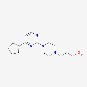 3-[4-(4-cyclopentylpyrimidin-2-yl)piperazin-1-yl]propan-1-ol