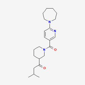 molecular formula C22H33N3O2 B5329952 1-{1-[(6-azepan-1-ylpyridin-3-yl)carbonyl]piperidin-3-yl}-3-methylbutan-1-one 