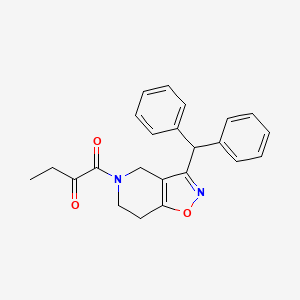 molecular formula C23H22N2O3 B5329968 1-[3-(diphenylmethyl)-6,7-dihydroisoxazolo[4,5-c]pyridin-5(4H)-yl]-1-oxobutan-2-one 