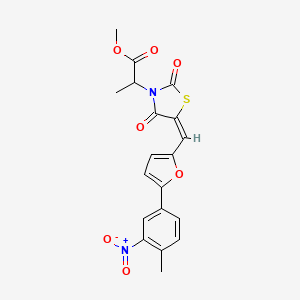 molecular formula C19H16N2O7S B5329982 methyl 2-(5-{[5-(4-methyl-3-nitrophenyl)-2-furyl]methylene}-2,4-dioxo-1,3-thiazolidin-3-yl)propanoate 