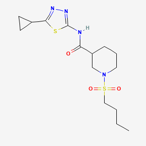 molecular formula C15H24N4O3S2 B5329991 1-(butylsulfonyl)-N-(5-cyclopropyl-1,3,4-thiadiazol-2-yl)-3-piperidinecarboxamide 