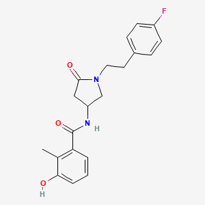 molecular formula C20H21FN2O3 B5330050 N-{1-[2-(4-fluorophenyl)ethyl]-5-oxopyrrolidin-3-yl}-3-hydroxy-2-methylbenzamide 