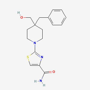 molecular formula C17H21N3O2S B5330085 2-[4-benzyl-4-(hydroxymethyl)piperidin-1-yl]-1,3-thiazole-4-carboxamide 