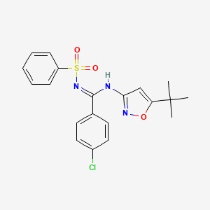 molecular formula C20H20ClN3O3S B5330147 N-(5-tert-butyl-3-isoxazolyl)-4-chloro-N'-(phenylsulfonyl)benzenecarboximidamide 