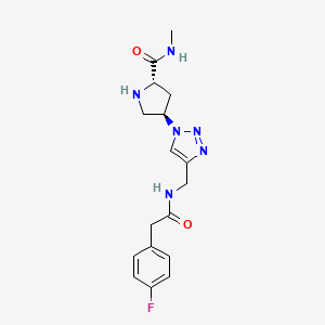 molecular formula C17H21FN6O2 B5330159 (4R)-4-[4-({[(4-fluorophenyl)acetyl]amino}methyl)-1H-1,2,3-triazol-1-yl]-N-methyl-L-prolinamide hydrochloride 
