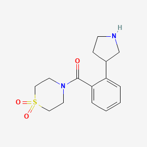 molecular formula C15H20N2O3S B5330161 4-[2-(3-pyrrolidinyl)benzoyl]thiomorpholine 1,1-dioxide hydrochloride 