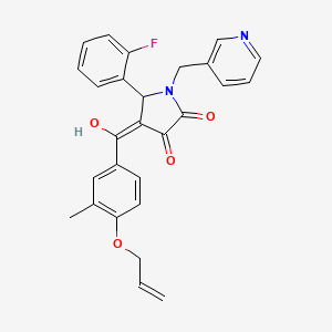 molecular formula C27H23FN2O4 B5330183 4-[4-(allyloxy)-3-methylbenzoyl]-5-(2-fluorophenyl)-3-hydroxy-1-(3-pyridinylmethyl)-1,5-dihydro-2H-pyrrol-2-one 