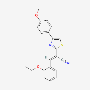 molecular formula C21H18N2O2S B5330199 3-(2-ethoxyphenyl)-2-[4-(4-methoxyphenyl)-1,3-thiazol-2-yl]acrylonitrile 