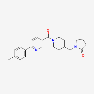 molecular formula C23H27N3O2 B5330212 1-[(1-{[6-(4-methylphenyl)pyridin-3-yl]carbonyl}piperidin-4-yl)methyl]pyrrolidin-2-one 