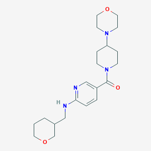 molecular formula C21H32N4O3 B5330231 5-[(4-morpholin-4-ylpiperidin-1-yl)carbonyl]-N-(tetrahydro-2H-pyran-3-ylmethyl)pyridin-2-amine 