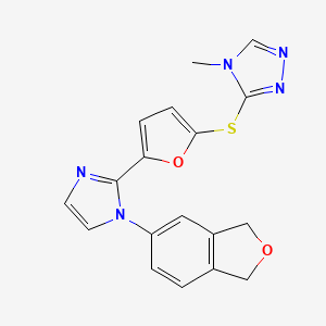 molecular formula C18H15N5O2S B5330232 3-({5-[1-(1,3-dihydro-2-benzofuran-5-yl)-1H-imidazol-2-yl]-2-furyl}thio)-4-methyl-4H-1,2,4-triazole 