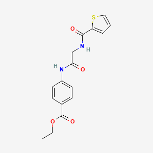 molecular formula C16H16N2O4S B5330233 ethyl 4-{[N-(2-thienylcarbonyl)glycyl]amino}benzoate 