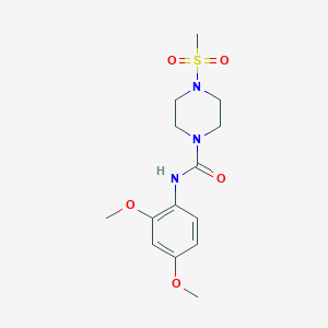molecular formula C14H21N3O5S B5330241 N-(2,4-dimethoxyphenyl)-4-(methylsulfonyl)-1-piperazinecarboxamide 