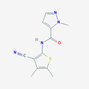 molecular formula C12H12N4OS B5330284 N-(3-cyano-4,5-dimethyl-2-thienyl)-1-methyl-1H-pyrazole-5-carboxamide 